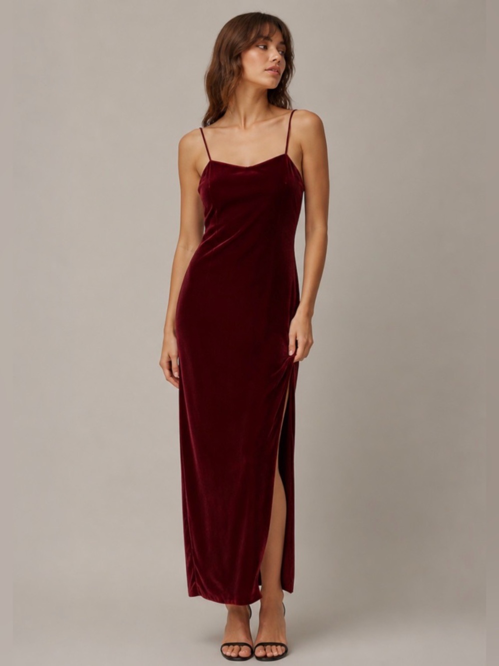 PASSPORT Vintage Velour Slip Dress